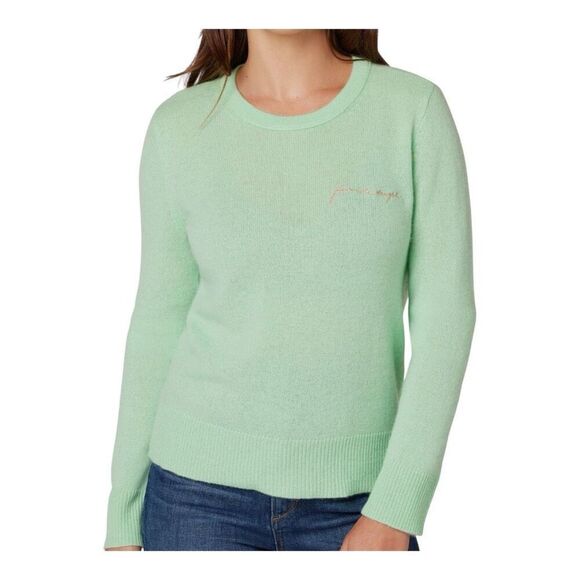 Favorite Daughter mint green 100% cashmere sweater size L NWT